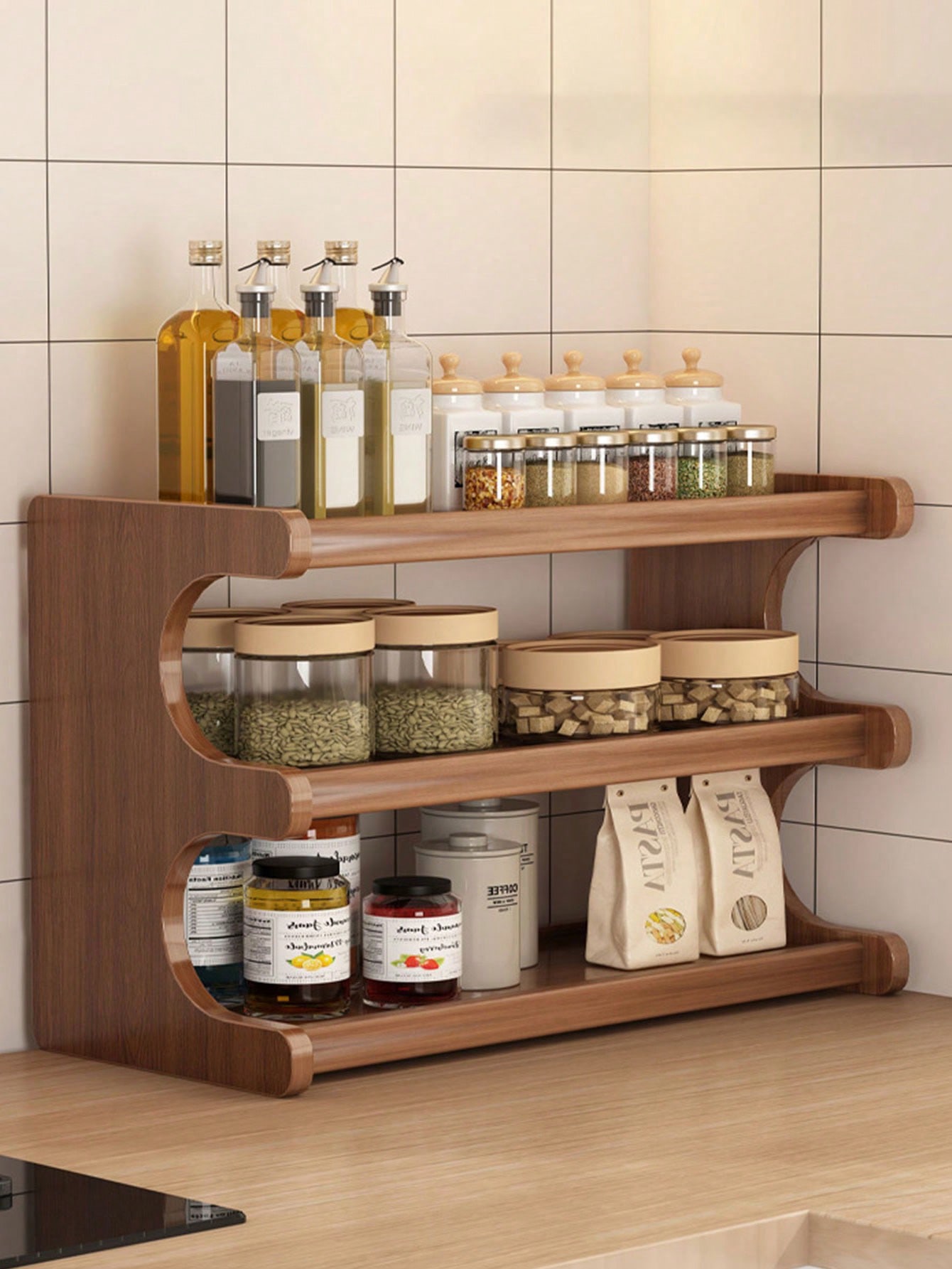 1pc Vintage Multi-Tier Kitchen Storage Rack