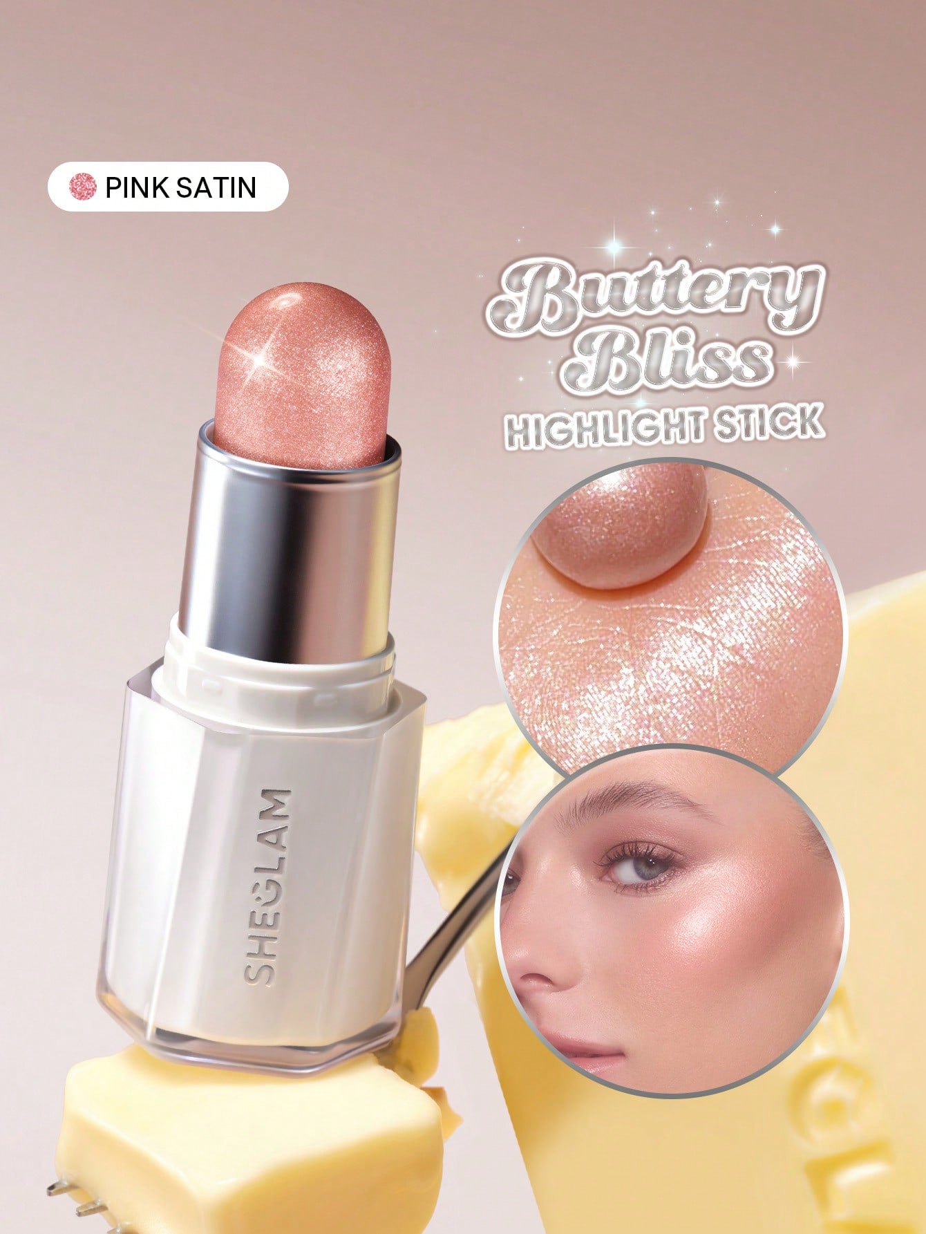 SHEGLAM Buttery Bling Highlight Stick-Pink Satin 50+ sold