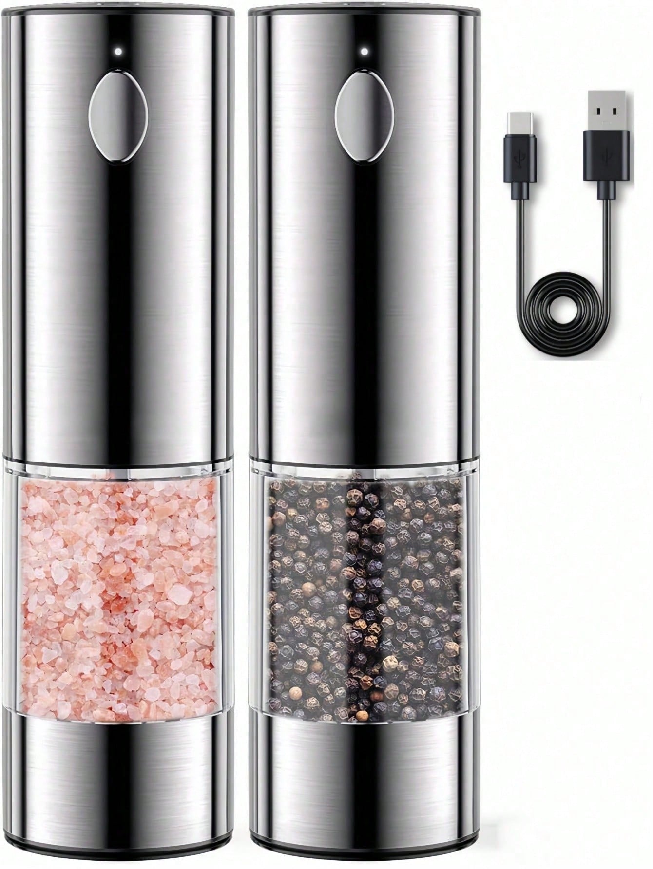 2pcs/Set Electric Salt And Pepper Grinder Set