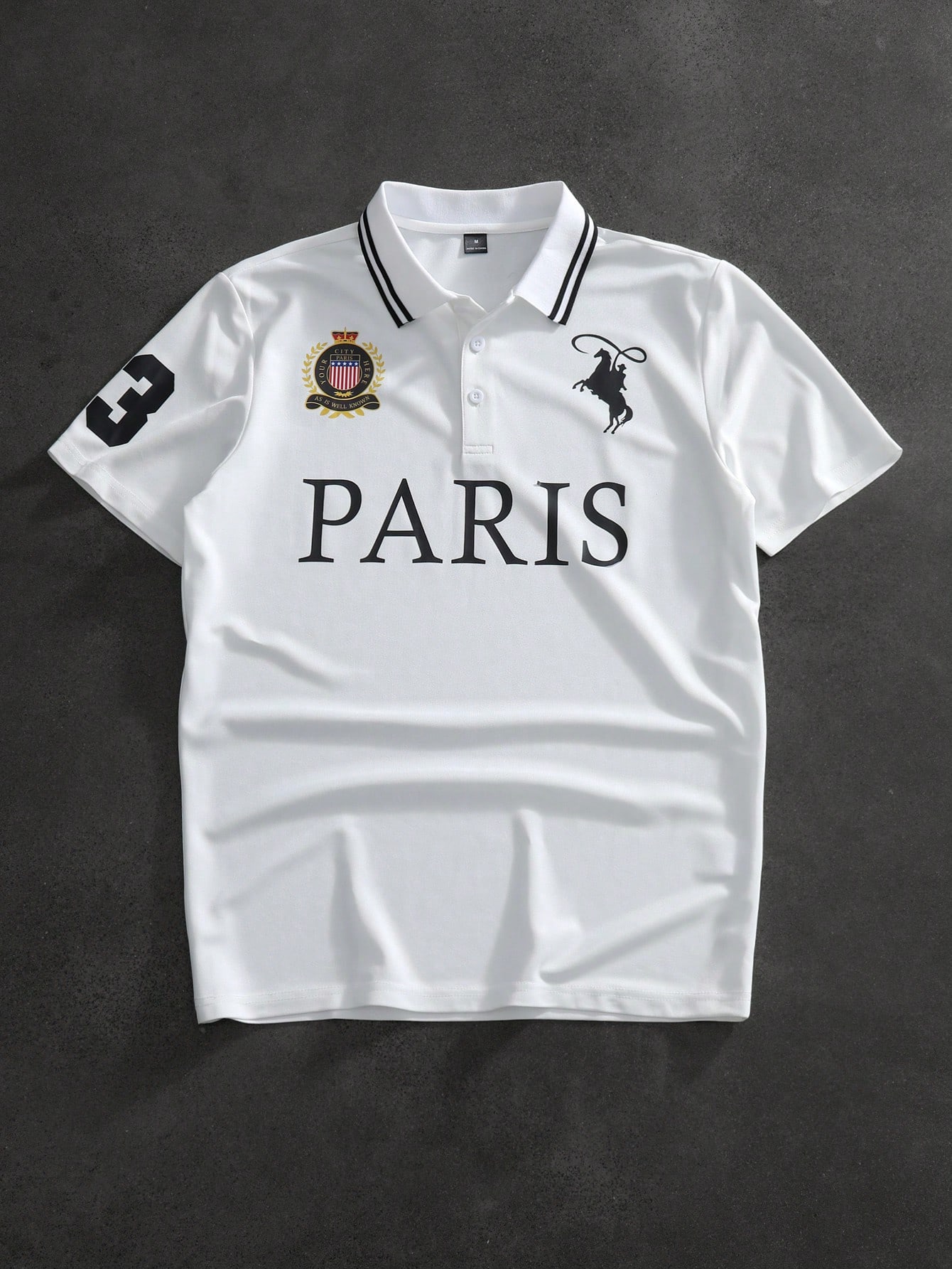 PAVTROS Men's Casual Letter Print Quarter Button Short Sleeve Polo Shirt