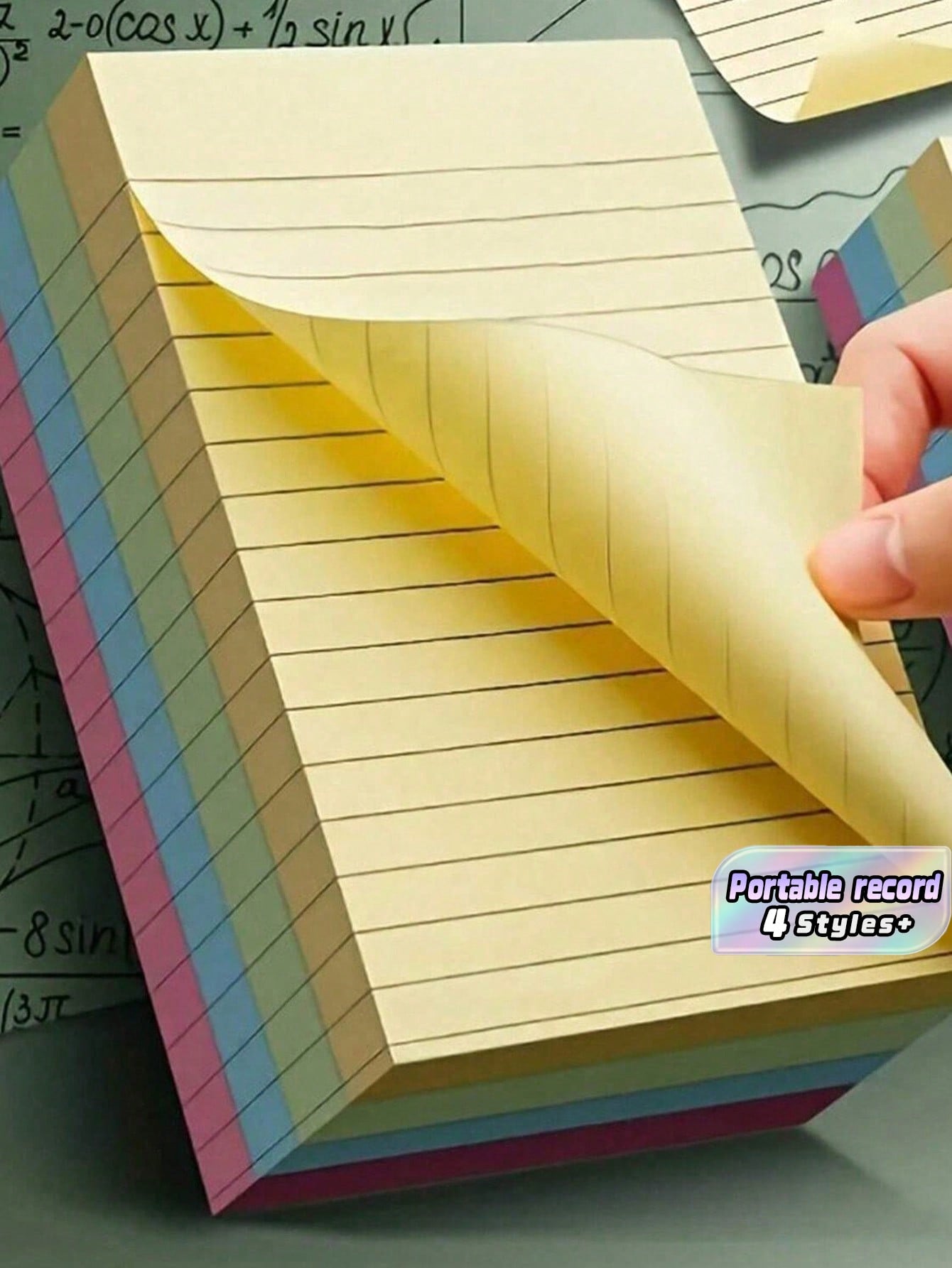 SHEIN 100/200sheets Line Sticky Notes 4 Colors Portable Student Note Marker Writing Sticky Notes