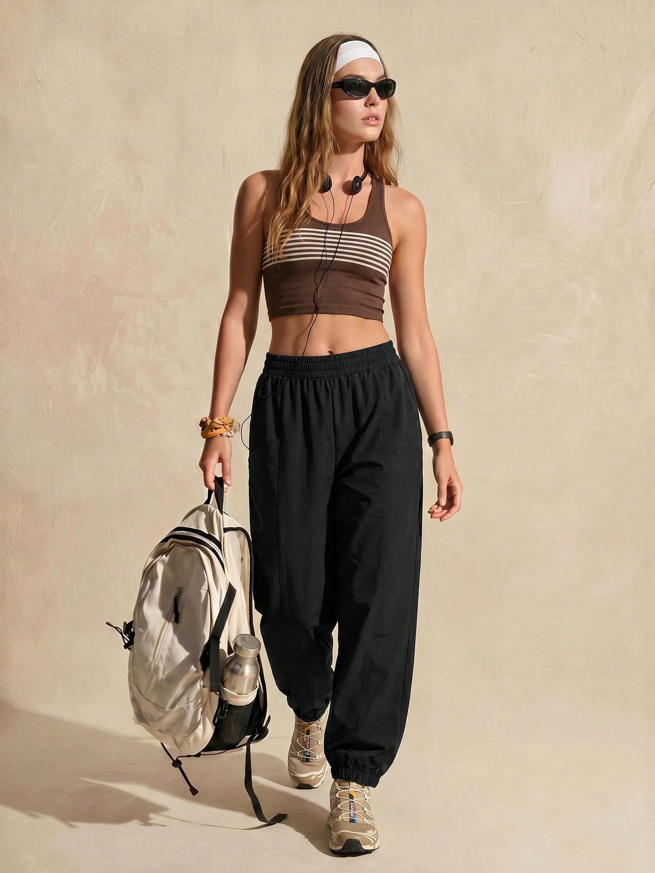 Exploreva Women's Solid Color Casual Versatile Daily Wear & Outdoor Sports Pants