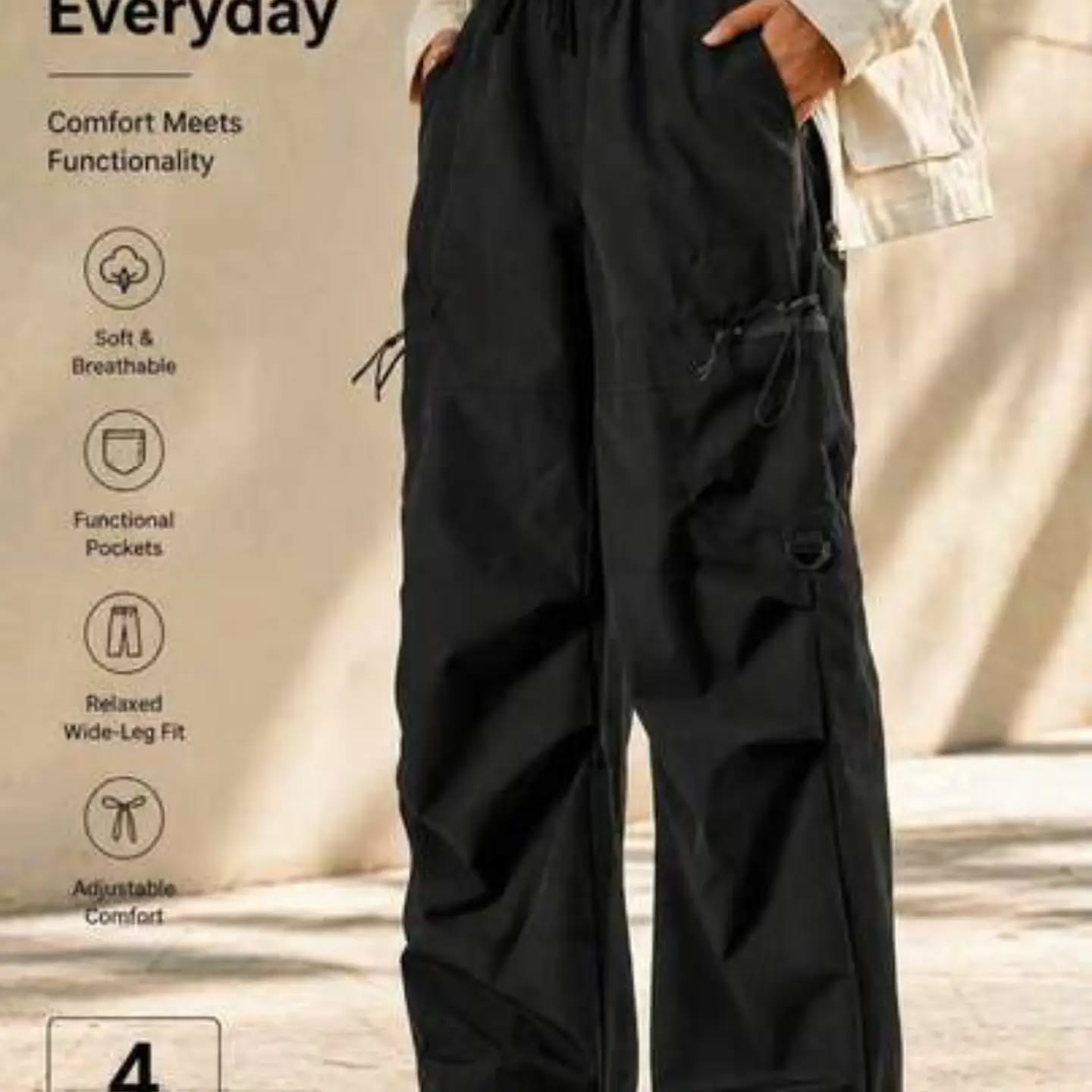 GRIM PANDA Women's Lightweight Quick-Dry Cargo Pants