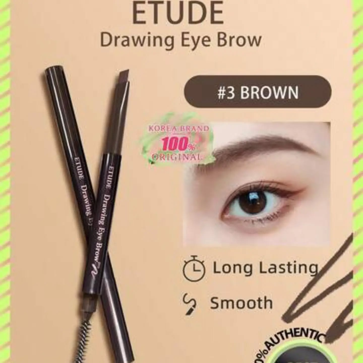 ETUDE HOUSE Natural Daily Look Eyebrow Pencil #3 BROWN