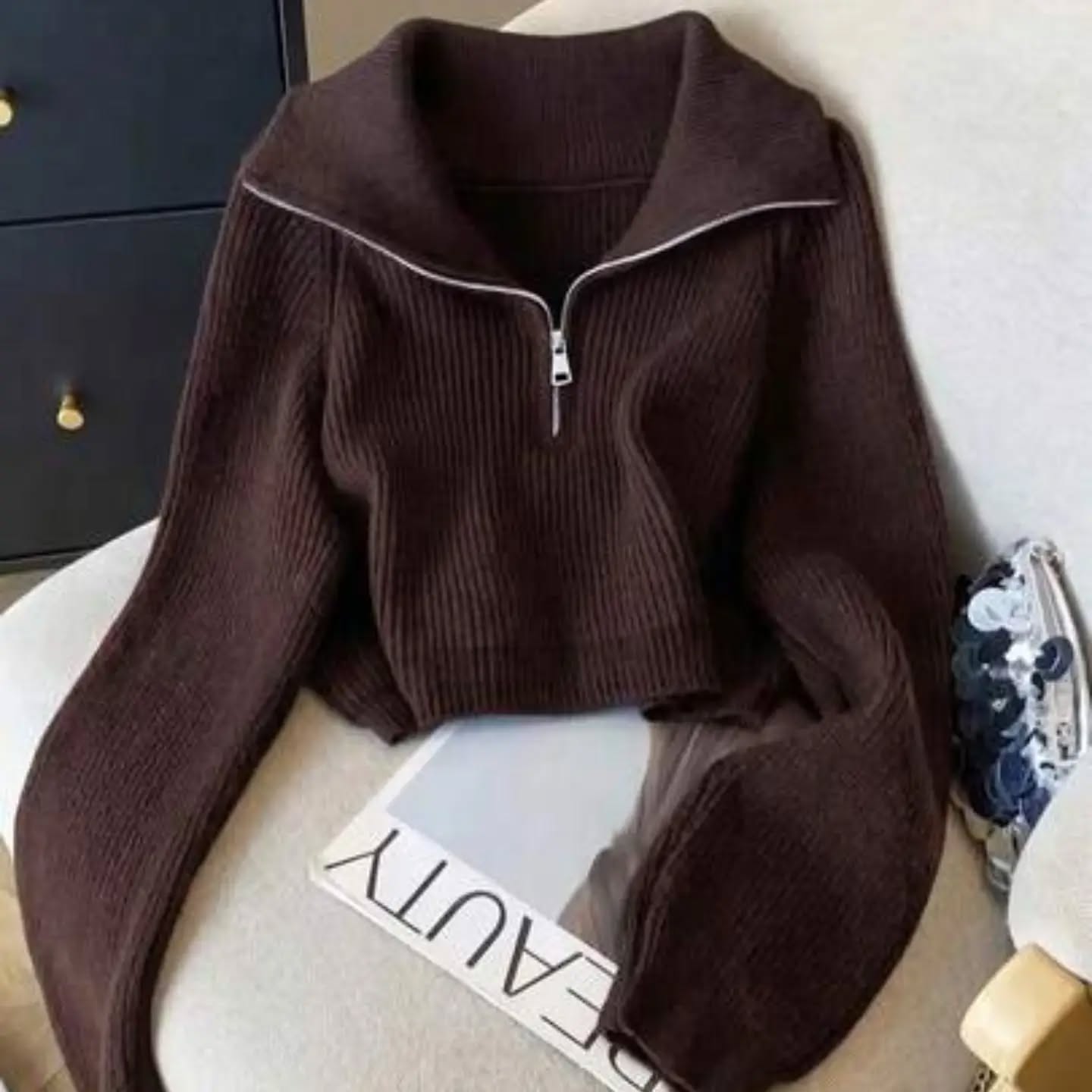 Women's Short Zip-Up Sweater