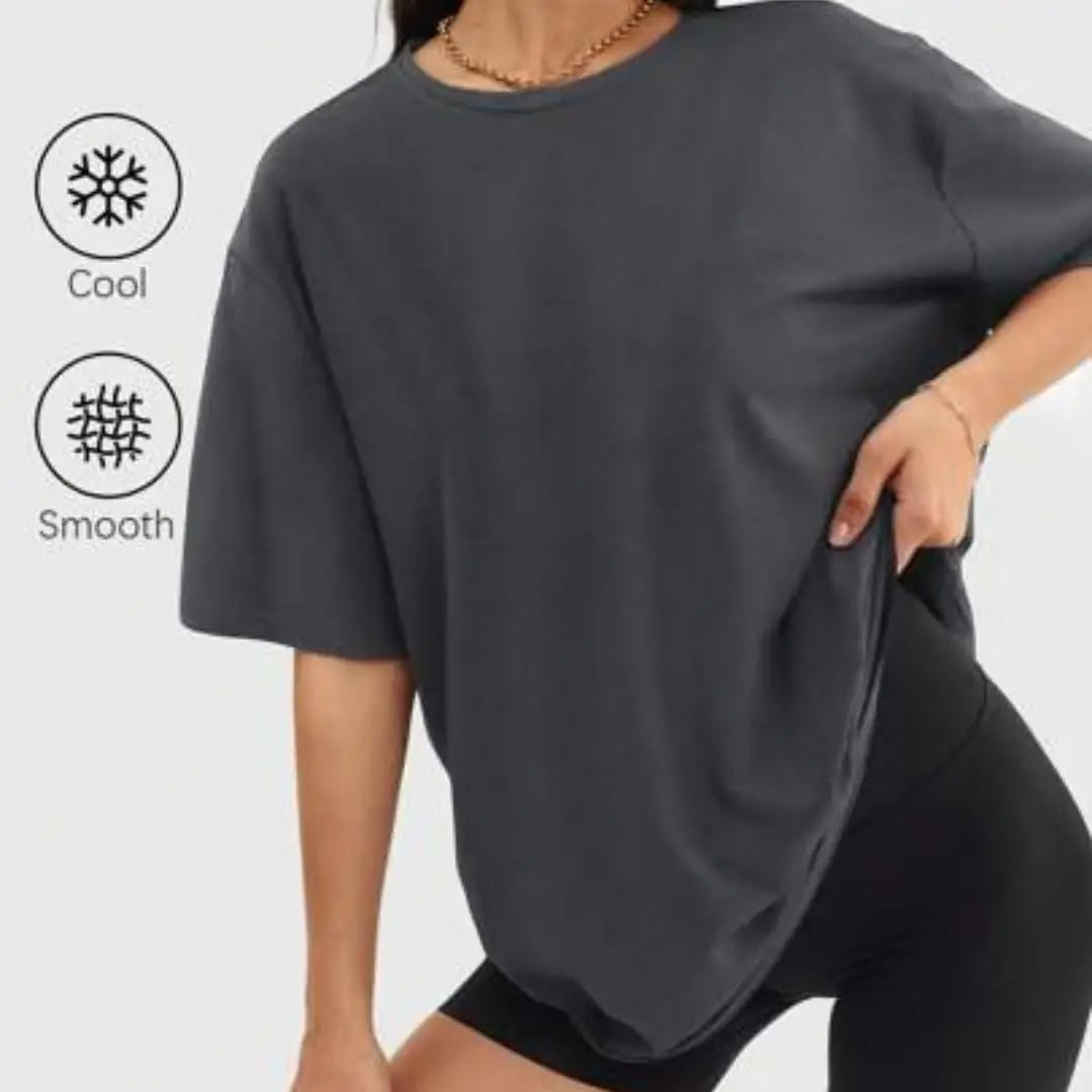 Speed mate Women's Loose T-Shirt Short Sleeve Round Neck Top
