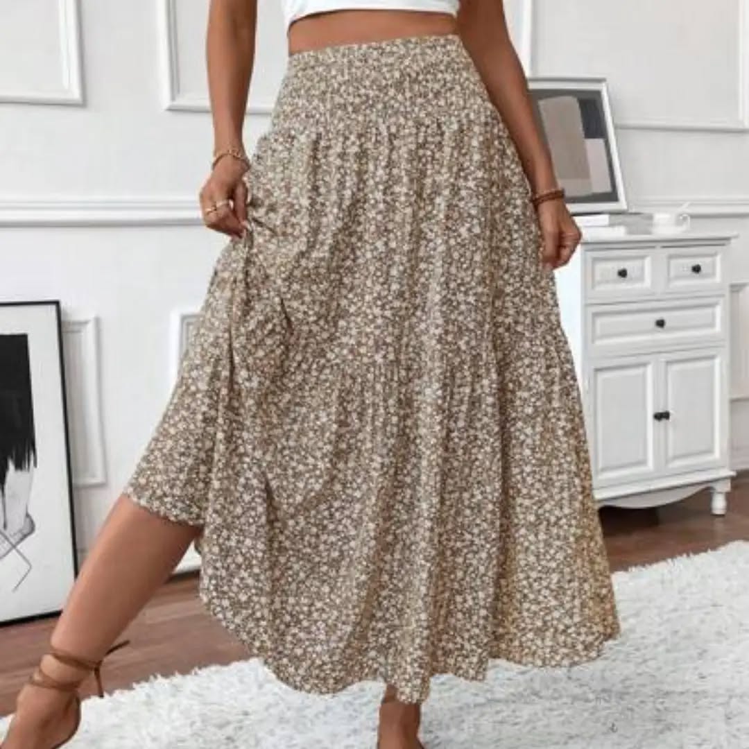 Women's Long Ditsy Floral Skirt
