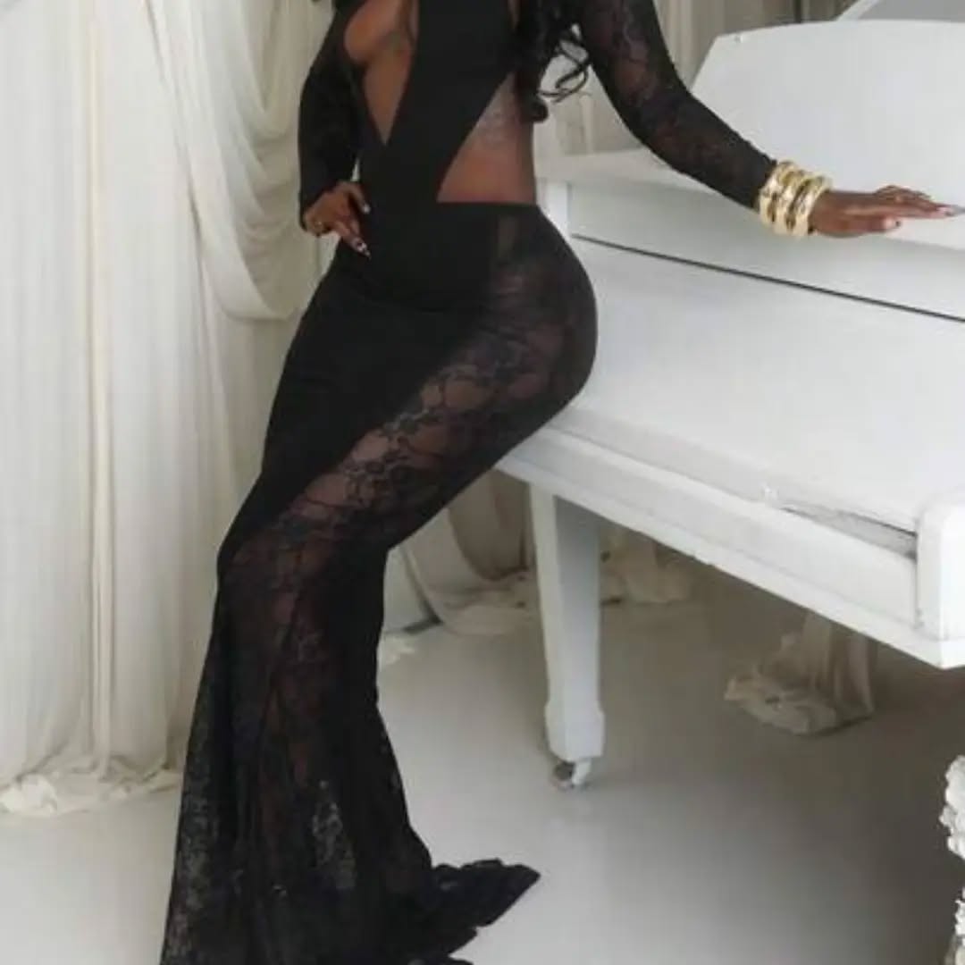Women's Vintage Party Elegant Black Backless Criss-Cross Bodycon Dress