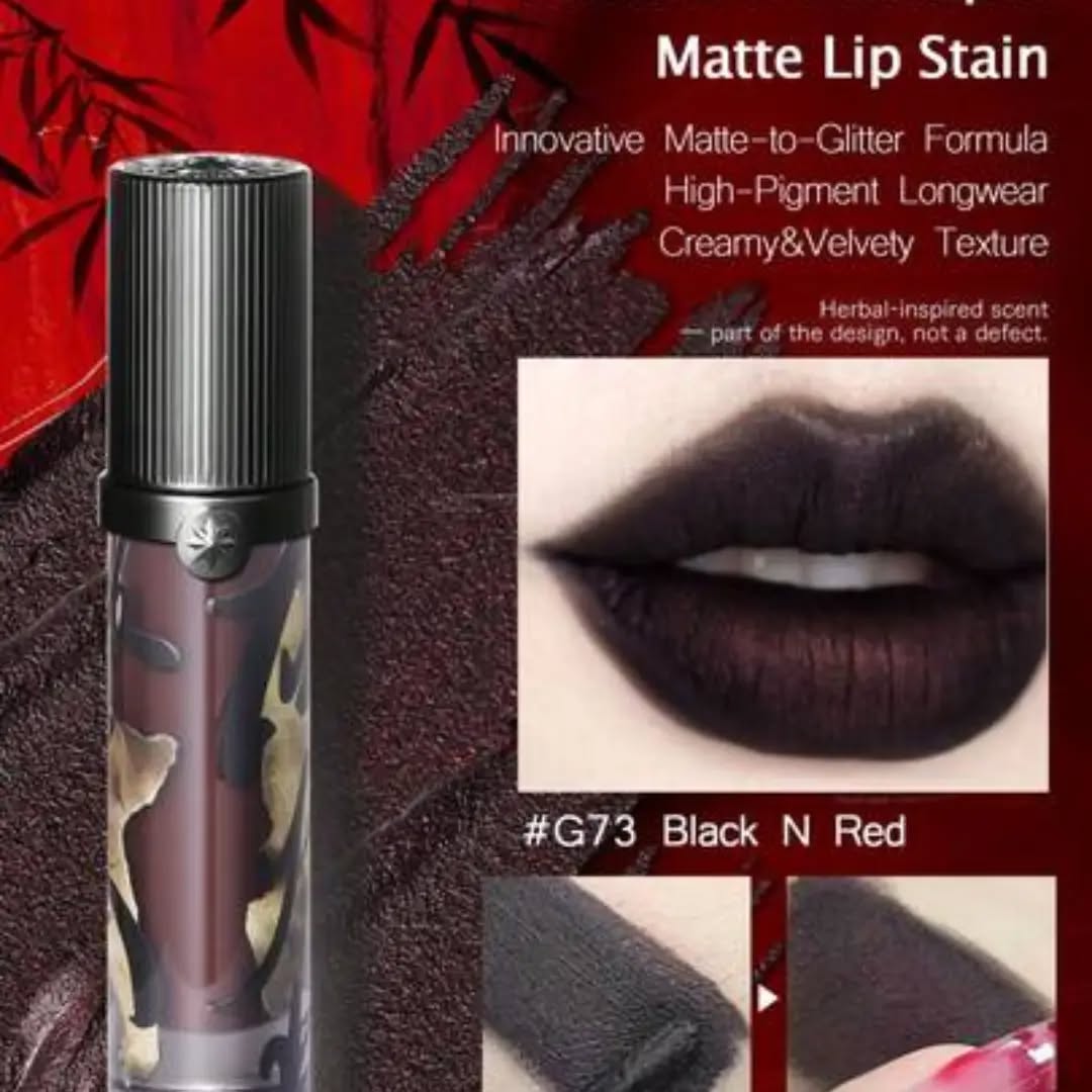 GIRLCULT Love Whisper Matte Lip Gloss #G73 Black Red | Innovative Matte To Shine Formula | Smooth Velvety Texture | Lightweight Matte Lip Gloss