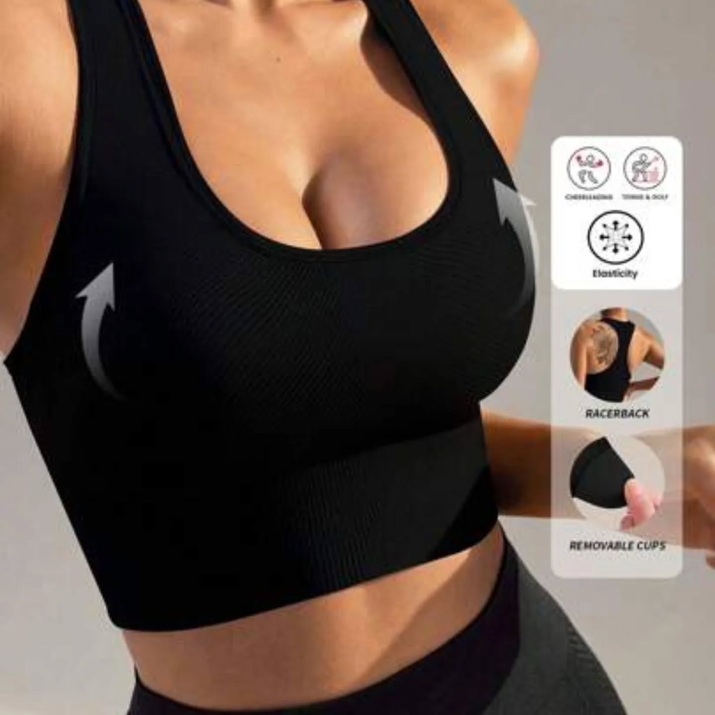 Yefecy Women's High Impact Seamless Padded Sports Bra