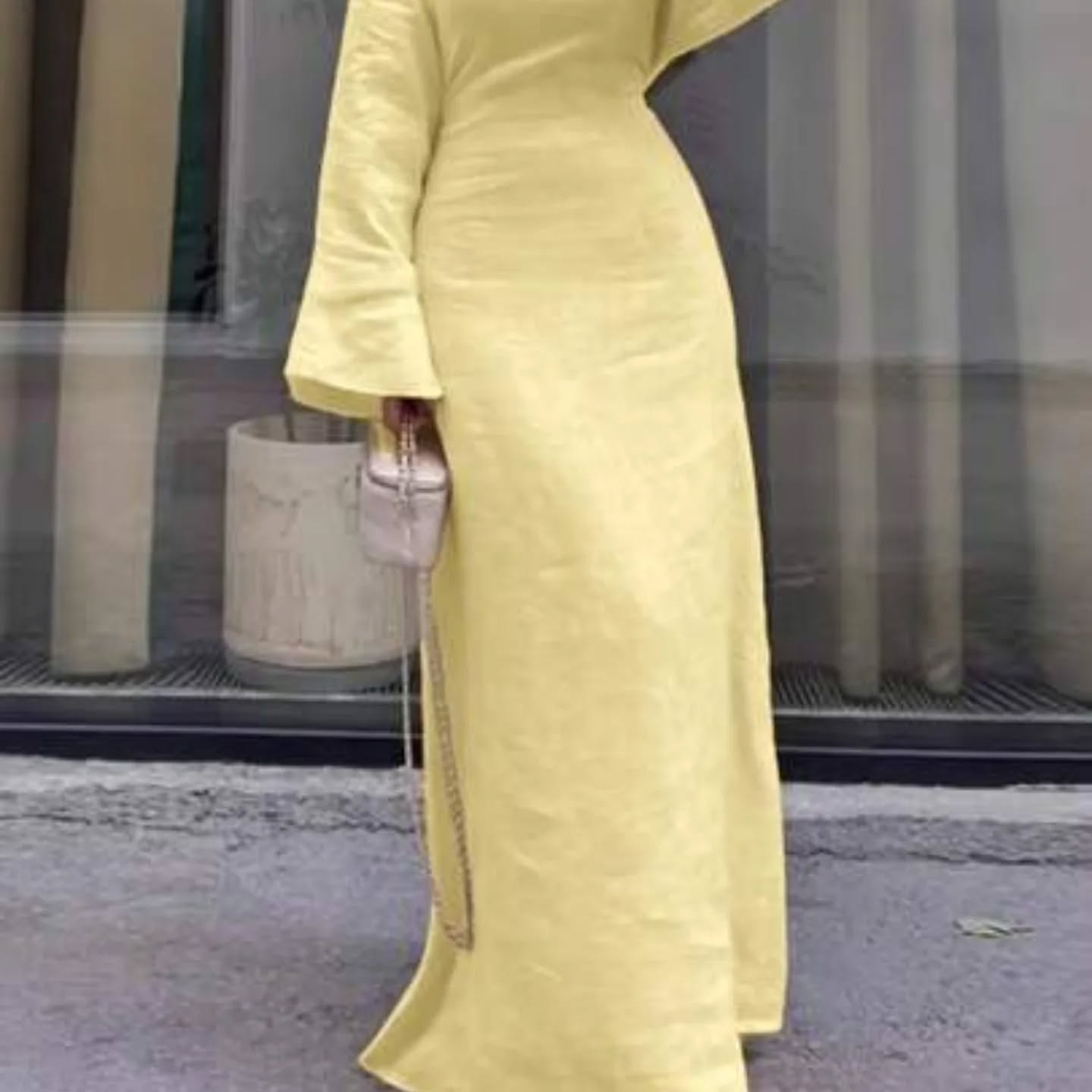 Women's Casual Elegant Solid Color Muslim Long Robe Dress