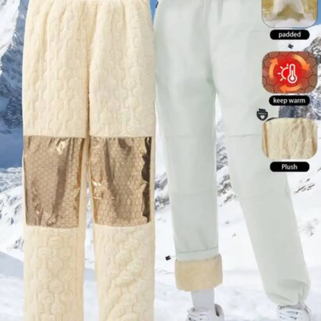 GRIM PANDA Women Winter Ski Pants Fleece Lined Thermal Zip Multi Pockets Graphene Padded Cargo Trousers Skiing Snow Sports Hiking Outdoor Activities